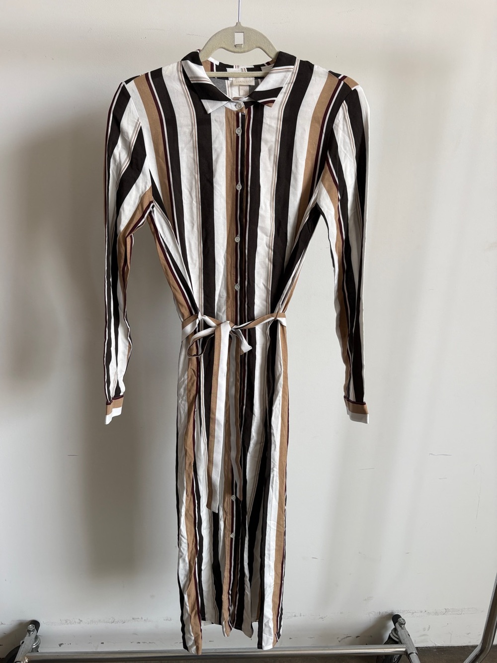 NWT Hanro Favorites Striped Shirt Dress with Belt Sz X-Small